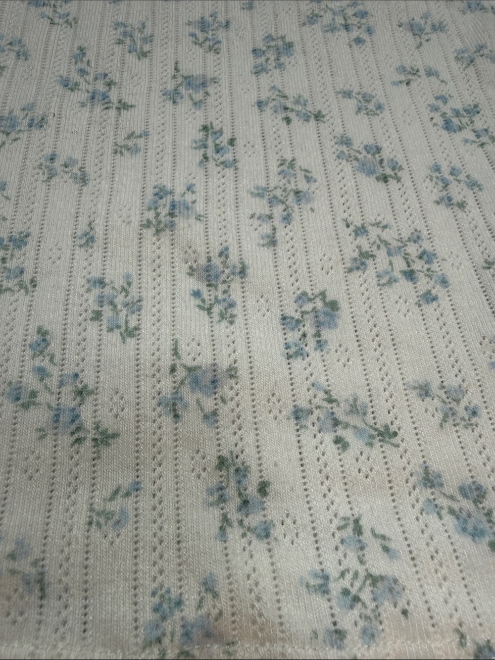 Hollister Cream Ribbed Square-Neck Top with Light Blue Floral Print - Picture 2 of 3